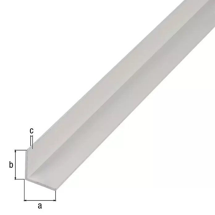 GAH Alberts Perfil angular - L x An x Al: 1.500 x 15 x 15 mm, Espesor: 1,5 mm, Aluminio, Blanco - Dibujo técnico