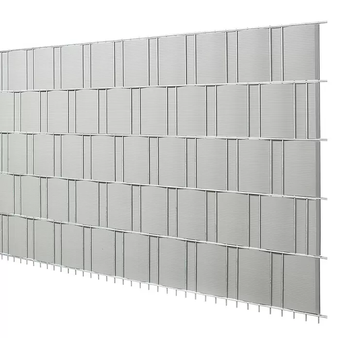Stabilit Sichtschutzstreifen - Silbergrau, 201,5 x 19,2 cm, 5 Stk. - Diagonale Ansicht