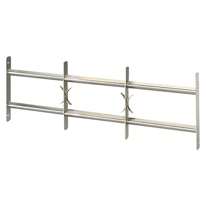 Stabilit Ausziehfenstergitter - Auszugslänge: 70 cm - 105 cm, Höhe: 300 mm, Winkeleisen - Vorderansicht
