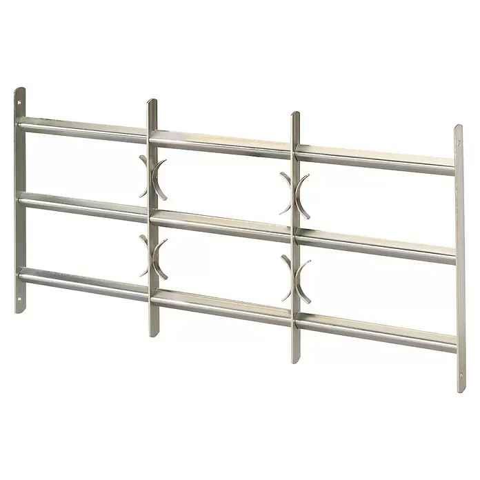 Stabilit Ausziehfenstergitter - Auszugslänge: 100 cm - 150 cm, Höhe: 450 mm, Winkeleisen - Diagonale Ansicht