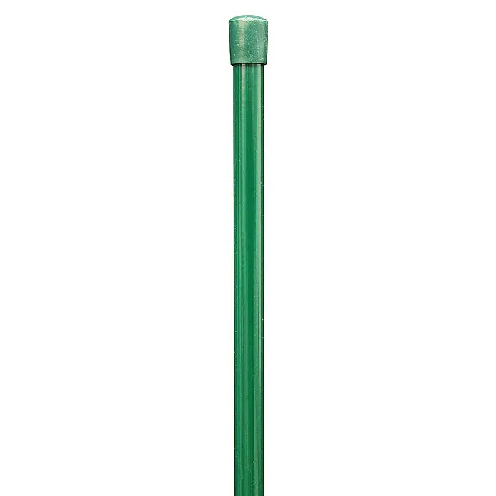 GAH Alberts Geflechtspannstab - 10 mm x 130 cm, Grün - Grüne Pflanzenstütze mit gerader, schlanker Form und abgerundeter Kunststoffkappe, ideal für den Garten.