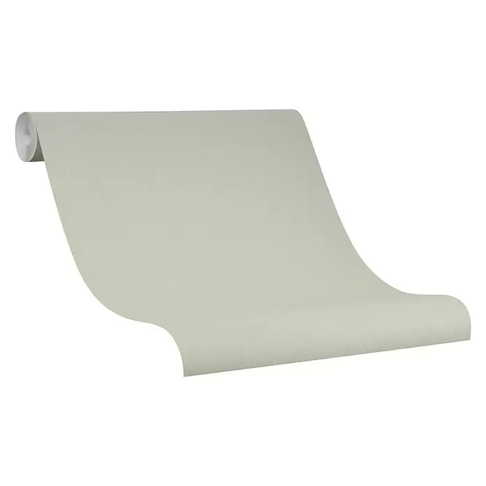 SCHÖNER WOHNEN-Kollektion Vliestapete - Olivgrün, Uni, 10,05 x 0,53 m - Diagonale Ansicht