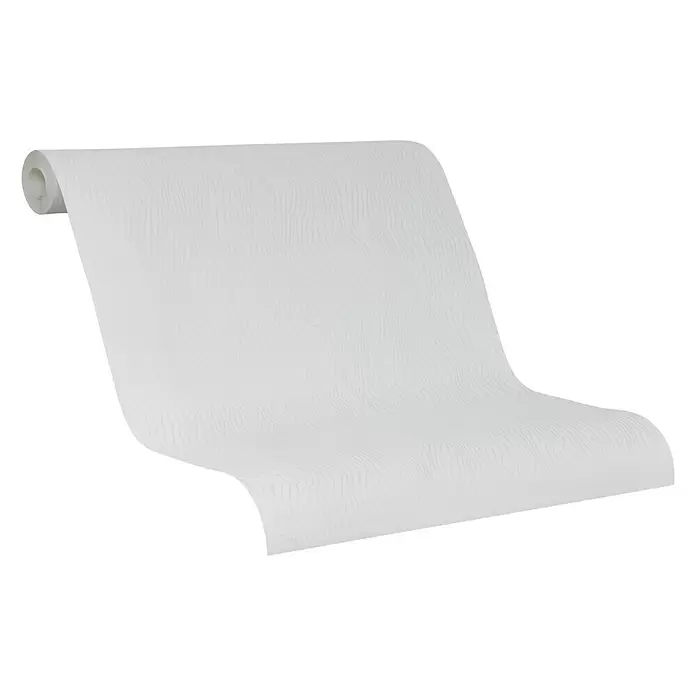 SCHÖNER WOHNEN-Kollektion Vliestapete Maserung - Weiß/Grau, Grafisch, 10,05 x 0,53 m - Diagonale Ansicht