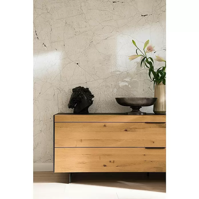 SCHÖNER WOHNEN-Kollektion New Spirit Fototapete Digitaldrucktapete Holzstein - 212 x 270 cm, Beige - Stimmungsaufnahme