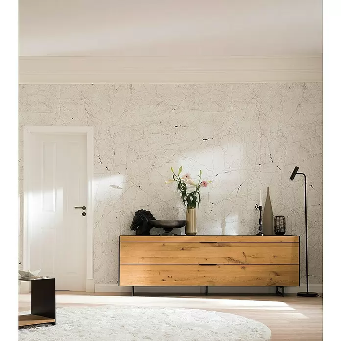 SCHÖNER WOHNEN-Kollektion New Spirit Fototapete Digitaldrucktapete Holzstein - 212 x 270 cm, Beige - Stimmungsaufnahme