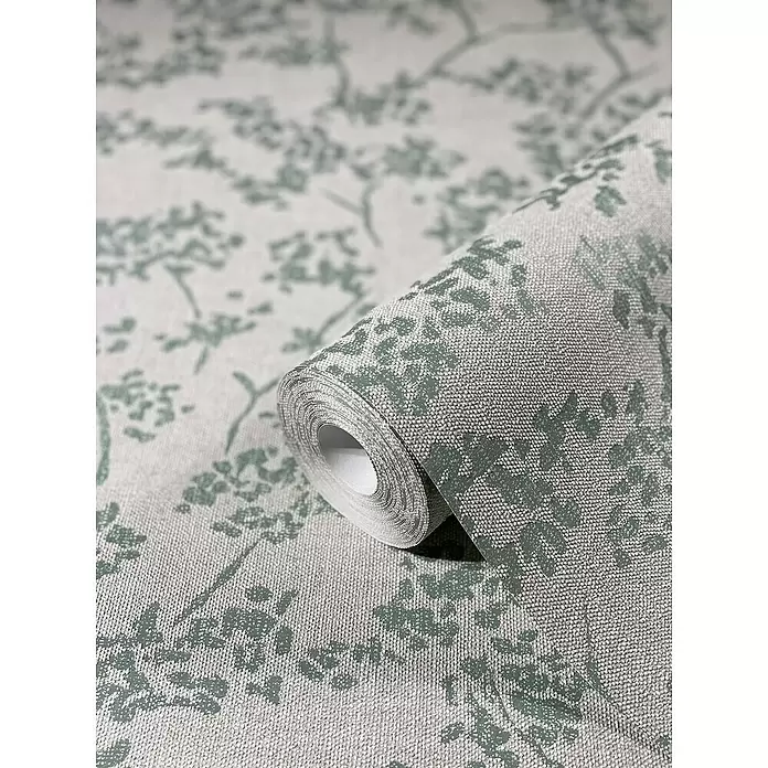 SCHÖNER WOHNEN-Kollektion New Spirit Vliestapete Struktur I - Beige/Blau, Floral, 10,05 x 0,53 m - Detailaufnahme