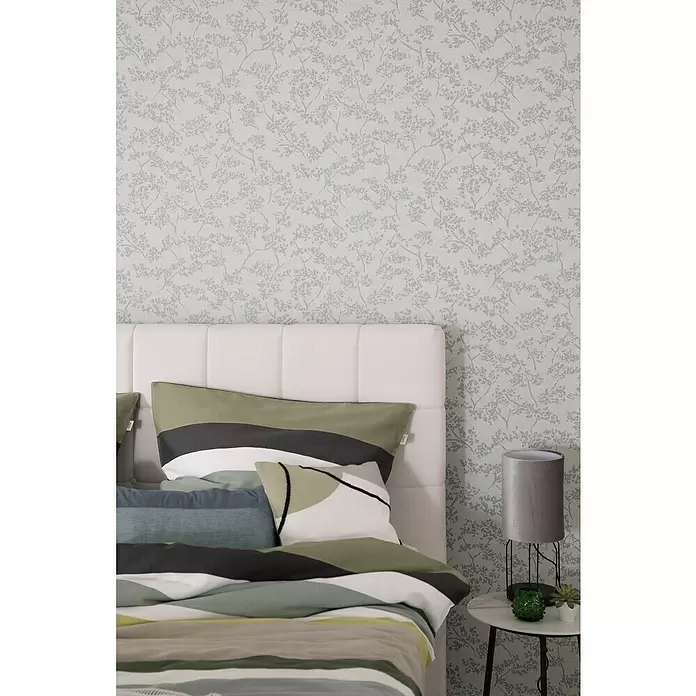 SCHÖNER WOHNEN-Kollektion New Spirit Vliestapete Struktur I - Beige/Blau, Floral, 10,05 x 0,53 m - Stimmungsaufnahme