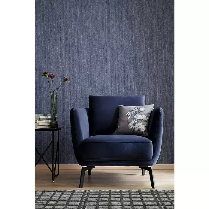 SCHÖNER WOHNEN-Kollektion New Spirit Vliestapete Struktur - Blau, Uni, 10,05 x 0,53 m - Stimmungsaufnahme
