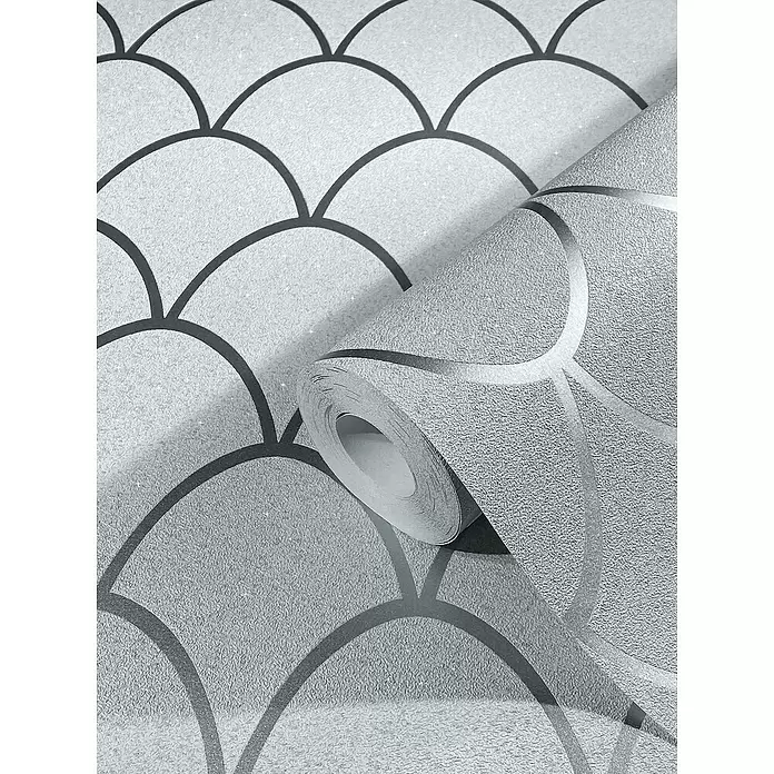 SCHÖNER WOHNEN-Kollektion New Spirit Vliestapete - Grau, Grafisch, 10,05 x 0,53 m - Detailaufnahme