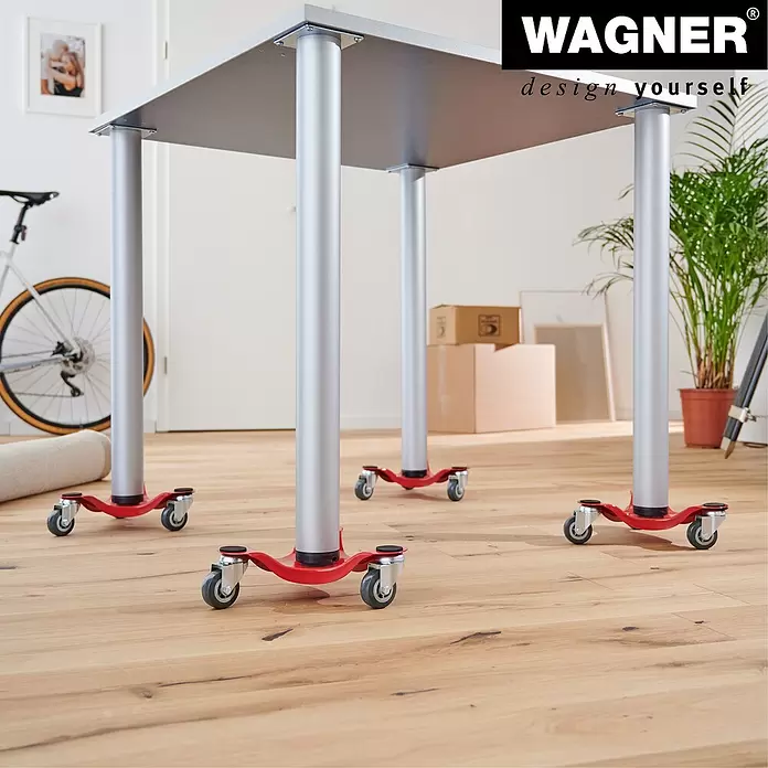 Wagner System Transportroller MM 1196 - L x B x H: 250 x 250 x 75 mm, Traglast: 100 kg - Anwendungsbeispiel