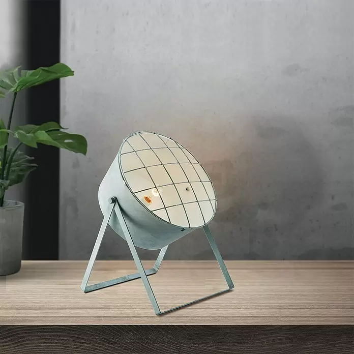 Home Sweet Home Clemento Tischleuchte rund - 60 W, Ø x H: 420 mm x 62 cm, Grau, E27 - Stimmungsaufnahme