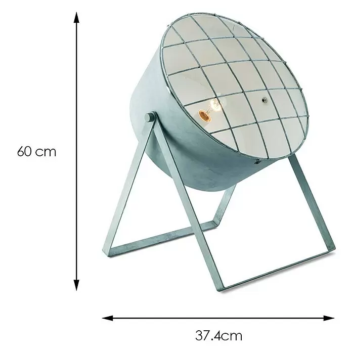 Home Sweet Home Clemento Tischleuchte rund - 60 W, Ø x H: 420 mm x 62 cm, Grau, E27 - Skizze