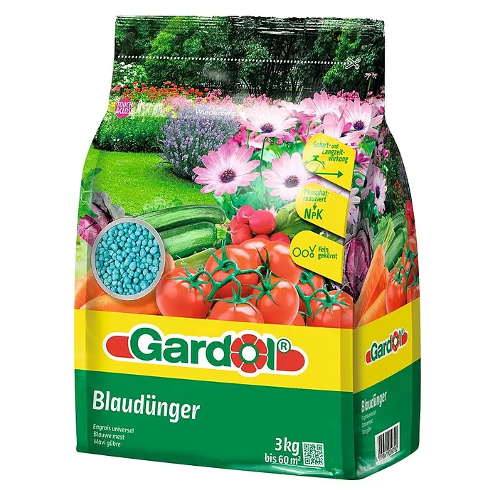 Gardol Blaukorn - Nettomasse: 3 kg, Inhalt ausreichend für ca.: 60 m² - Vorderansicht