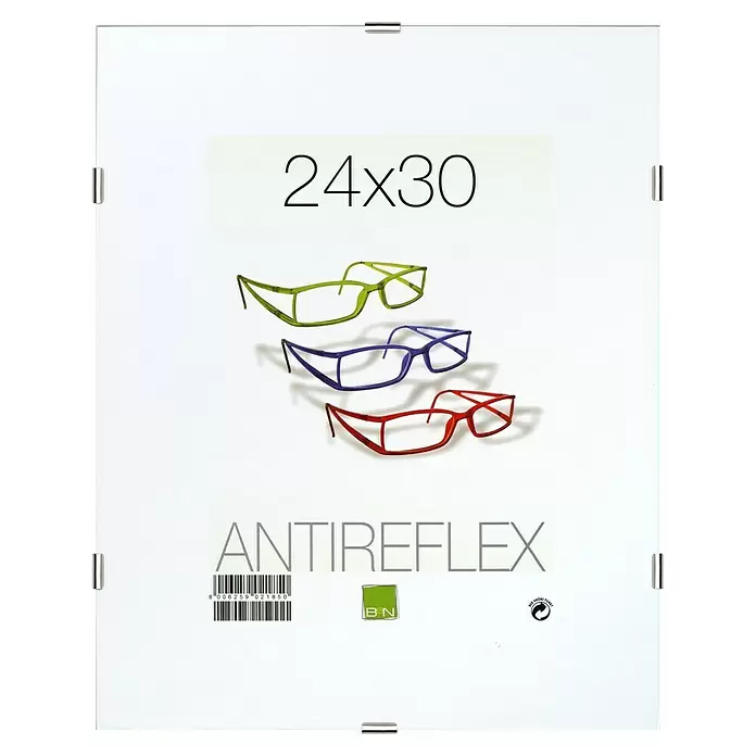 Rahmenloser Bildhalter - Verglasung: Antireflex, 24 x 30 cm - Vorderansicht