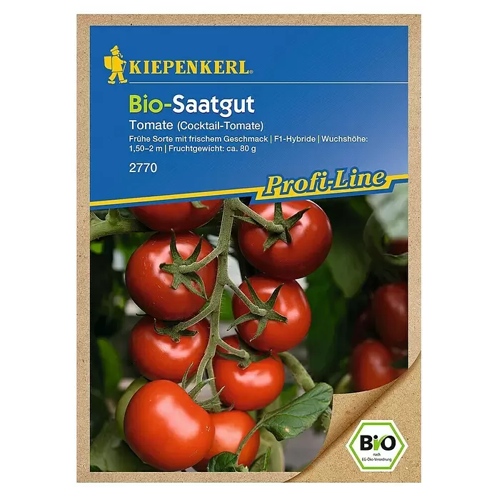 Kiepenkerl Profi-Line Gemüsesamen Tomate - Bolstar Gimli Bio, Solanum lycopersicum, Erntezeit: Juli - Vorderansicht