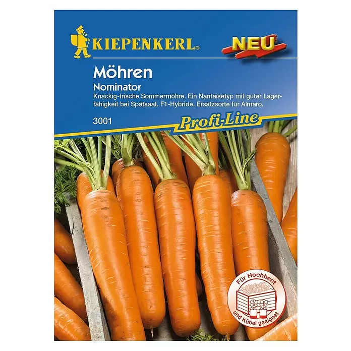 Kiepenkerl Profi-Line Gemüsesamen Möhre - Nominator, Daucus carota, Erntezeit: Juli - Vorderansicht