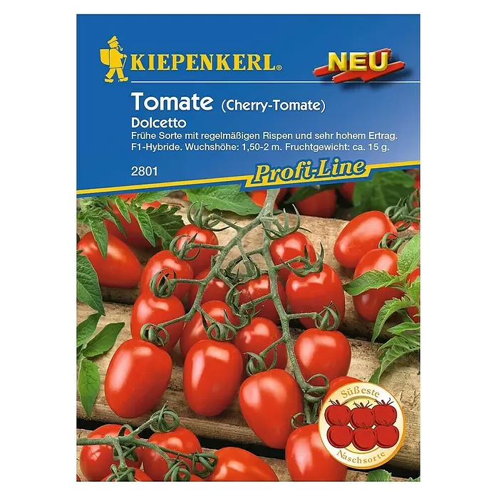 Kiepenkerl Profi-Line Gemüsesamen Tomate - Dolcetto, Solanum lycopersicum, Erntezeit: Juli - Vorderansicht