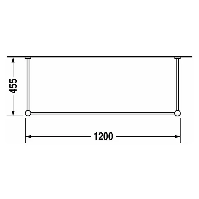 Duravit Vero Konsole - B x L: 120 x 45,5 cm, Chrom, Metall, Passend für: Duravit Vero Waschtische - Skizze