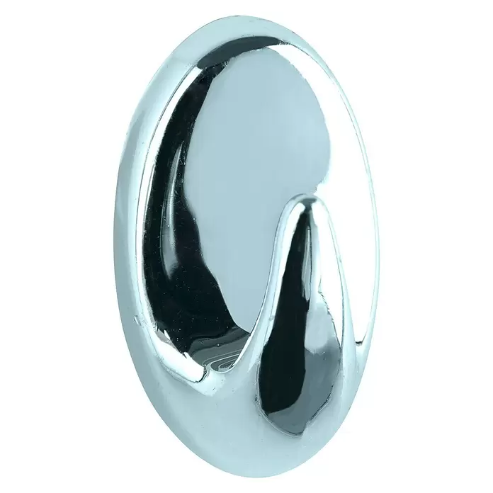 Colgador adhesivo Mini - Plástico, Cromo, 6 ud. - Vista angular