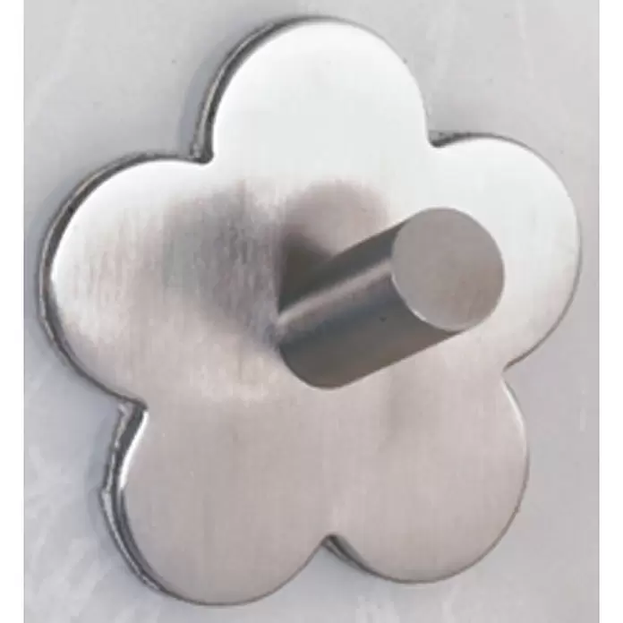 Colgador adhesivo Fiore - Acero inoxidable, Plateado, 2 ud. - Primer plano