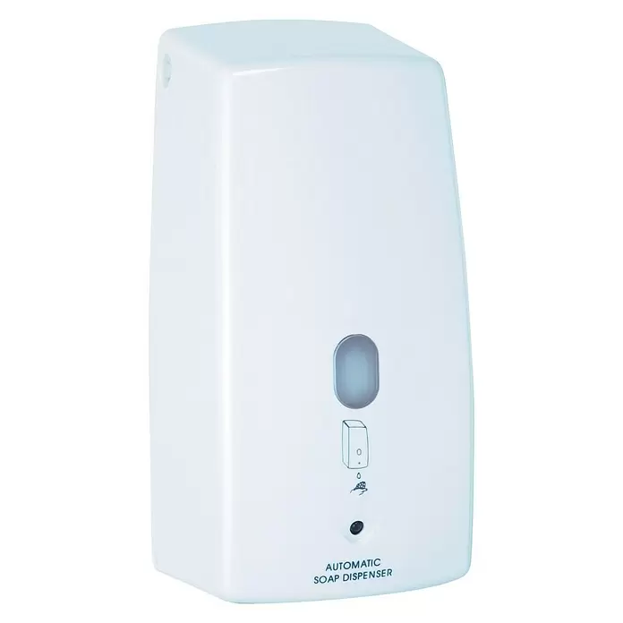 Wenko Treviso Zeepdispenser - Wit, Kunststof, Vulhoeveelheid: 650 ml, Infraroodsensor - Diagonaal zicht