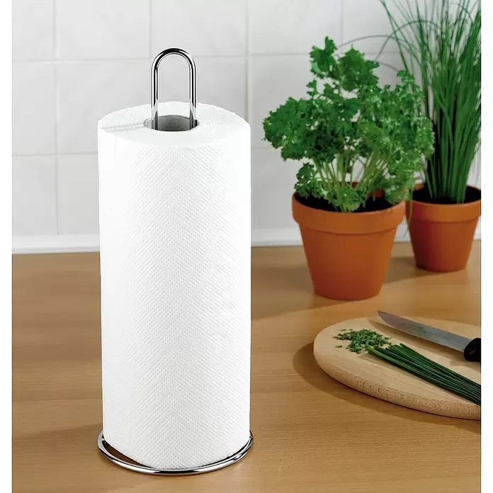 Wenko Portarrollo - Altura: 12 cm, Cromo - Producto en uso