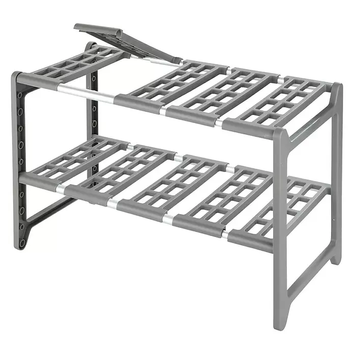 Wenko Estante para armario bajo Flexi - 82 x 39 x 28 cm, Gris - Vista angular