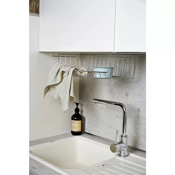 Wenko Cesta colgante organizadora - L x An x Al: 44 x 27 x 15 cm, Cromo - Producto en uso