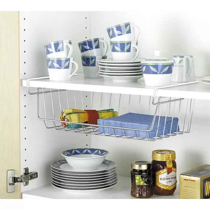 Wenko Cesta colgante organizadora - L x An x Al: 44 x 27 x 15 cm, Cromo - Producto en uso