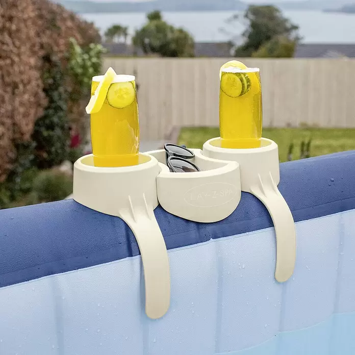 Bestway Lay-Z-Spa Držač čaše za Lay-Z-Spa hidromasažni bazen - Bijele boje, Plastika - Proizvod u upotrebi