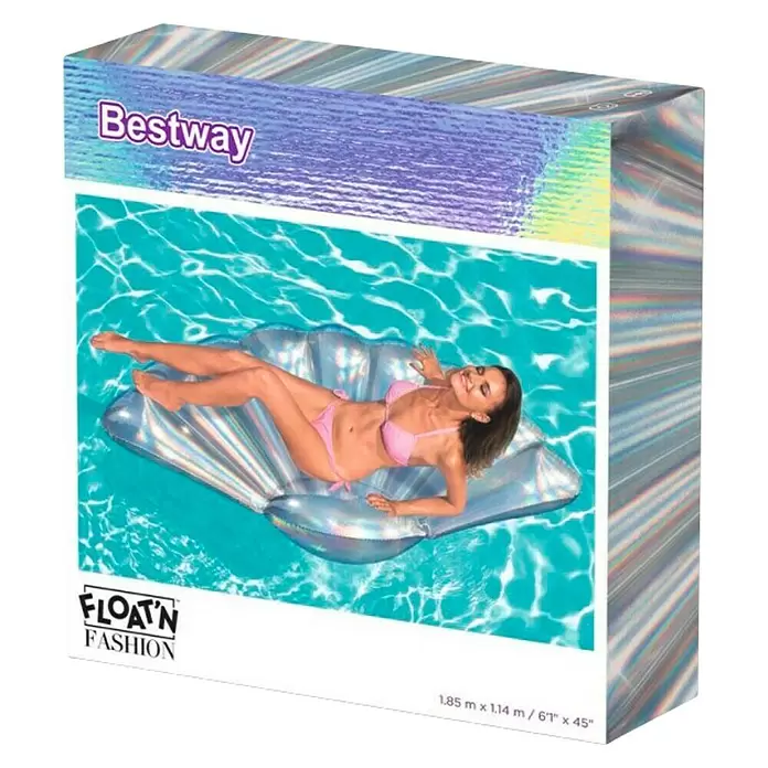 Bestway Madrac na napuhavanje Školjka - Š x D: 144 x 185 cm - Dijagonalni pogled