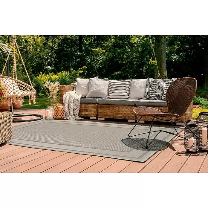 Outdoor-Teppich Arizona - Grau, 230 x 160 cm, 100 % Polypropylen - Stimmungsaufnahme