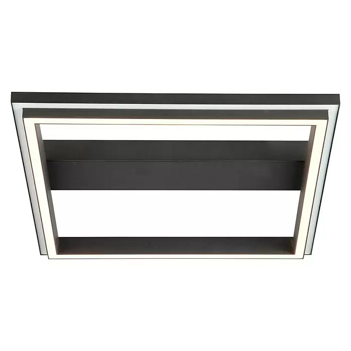 LED-Wand- & Deckenleuchte Pallas - 38 W, L x B x H: 500 x 500 x 75 mm, Schwarz, Warmweiß - Ansicht von unten