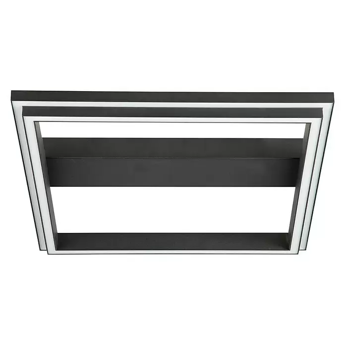 LED-Wand- & Deckenleuchte Pallas - 38 W, L x B x H: 500 x 500 x 75 mm, Schwarz, Warmweiß - Ansicht von unten