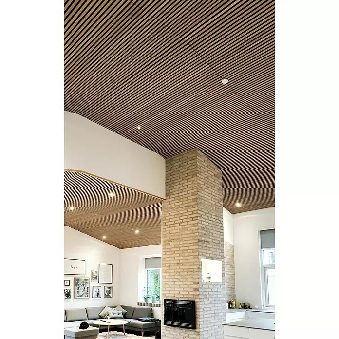 FibroTech Akustikpaneel Basic - Light Oak, 2.440 x 605 x 22 mm, 1 Paneel - Stimmungsaufnahme