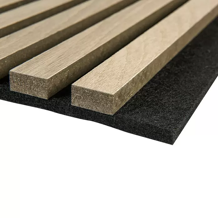 FibroTech Akustikpaneel Basic - Grey Oak, 2.440 x 605 x 22 mm, 1 Paneel - Detailaufnahme
