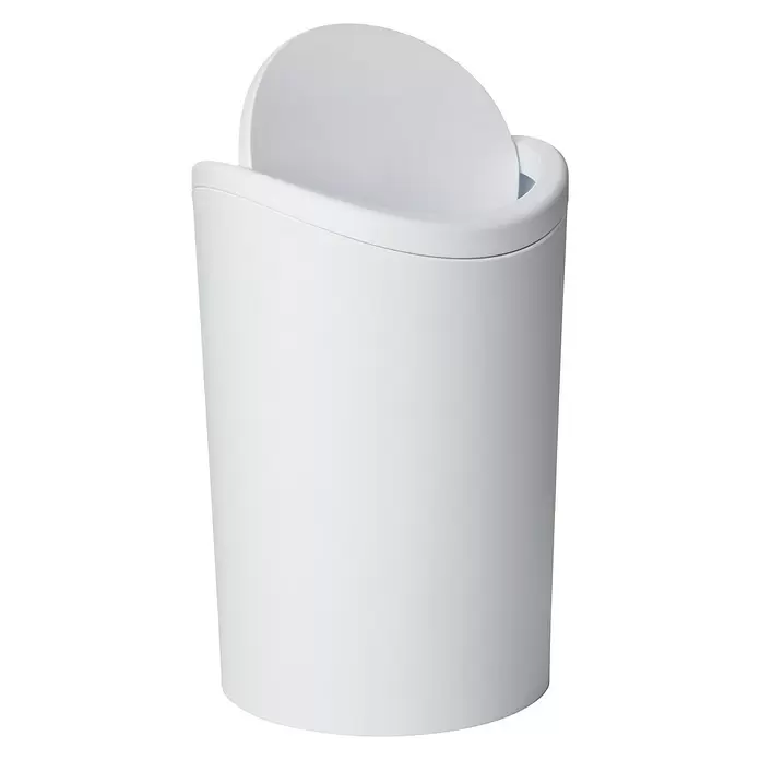 Tatay Cubo de la basura STD - 6 l, Blanco - Vista angular