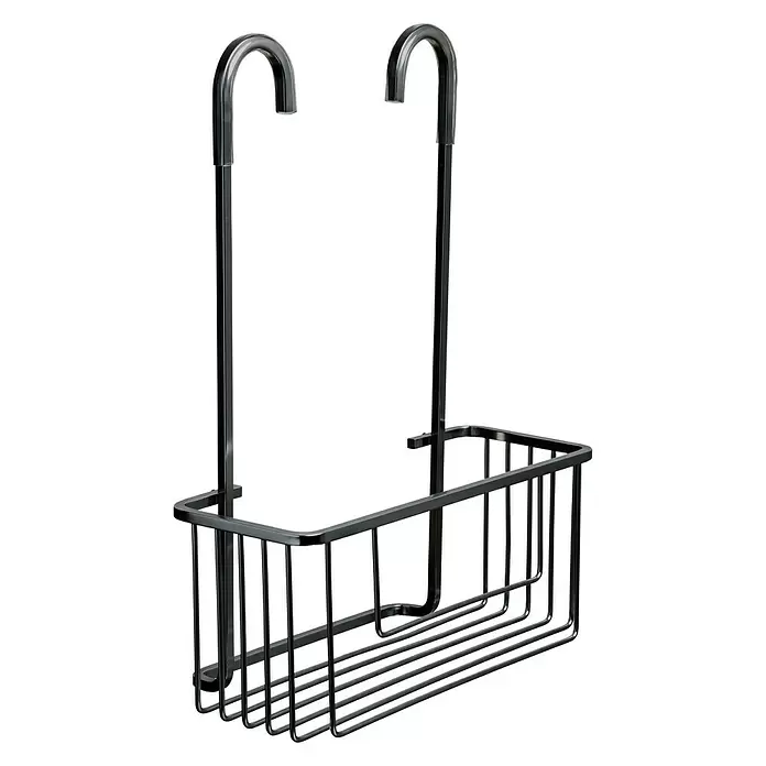 Tatay Aluminium Cesta de baño - L x An x Al: 12,8 x 28 x 38,5 cm, Negro - Vista angular