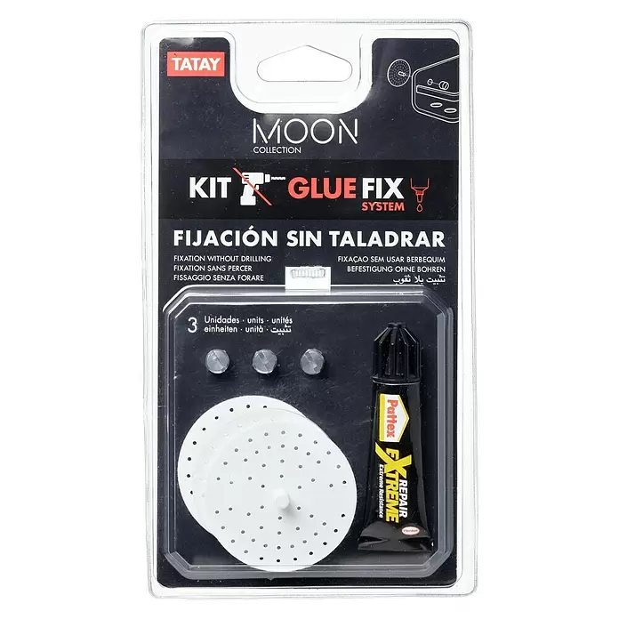 Tatay Moon Kit de fijación Glue & Fix - 3 piezas - Vista frontal