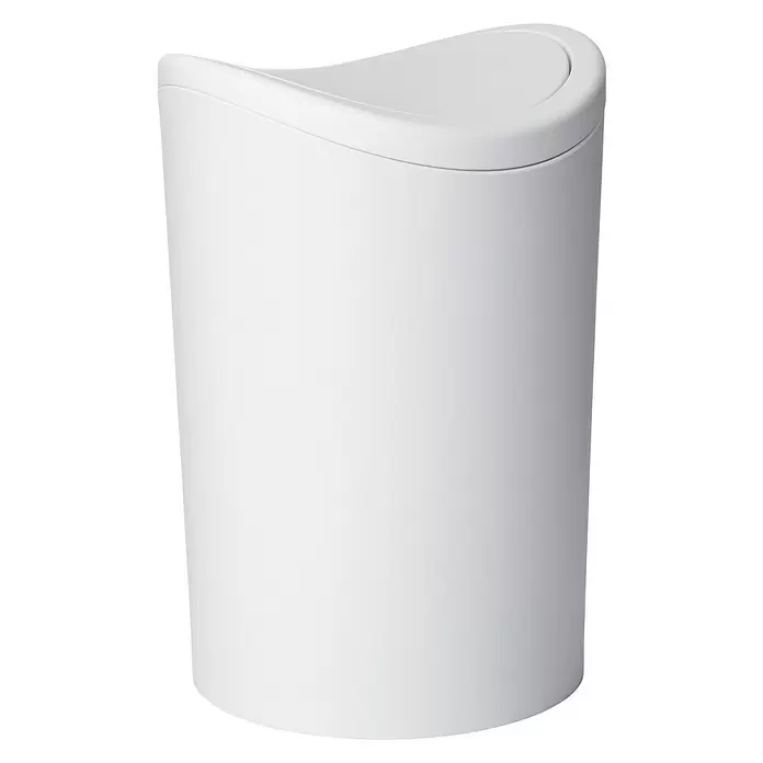 Tatay Cubo de la basura STD - 6 l, Blanco - Vista angular