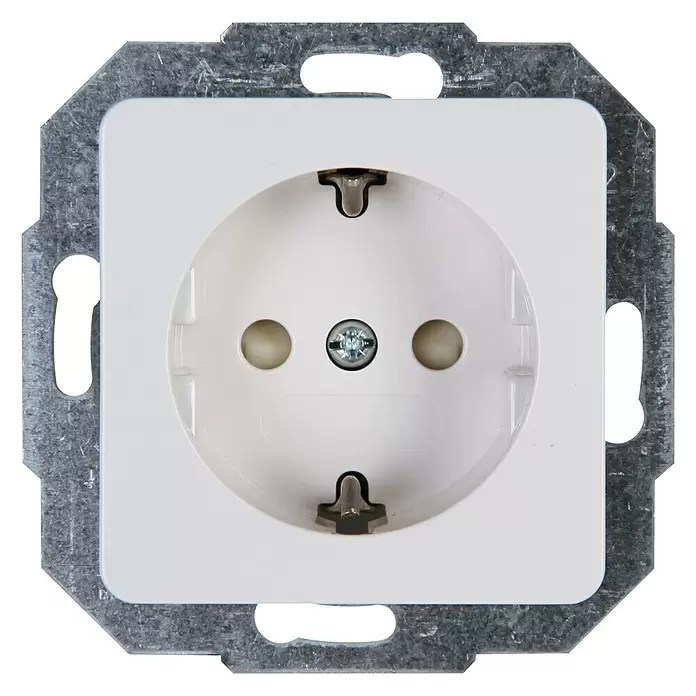 Voltomat Milano Stopcontact 6-pack - Wit, Enkelvoudig, Kunststof, Inbouw, 6 st. - Vooraanzicht