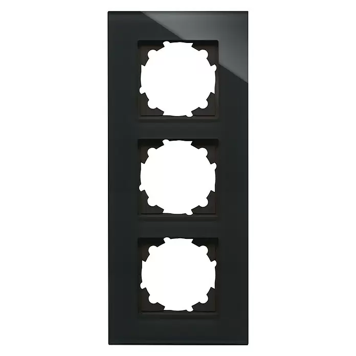 Voltomat Verona Glazen afdekraam - Zwart, 3 voudig, Glas, Inbouw - Vooraanzicht
