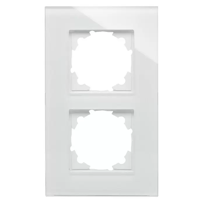 Voltomat Verona Glazen afdekraam - Wit, 2 voudig, Glas, Inbouw - Vooraanzicht