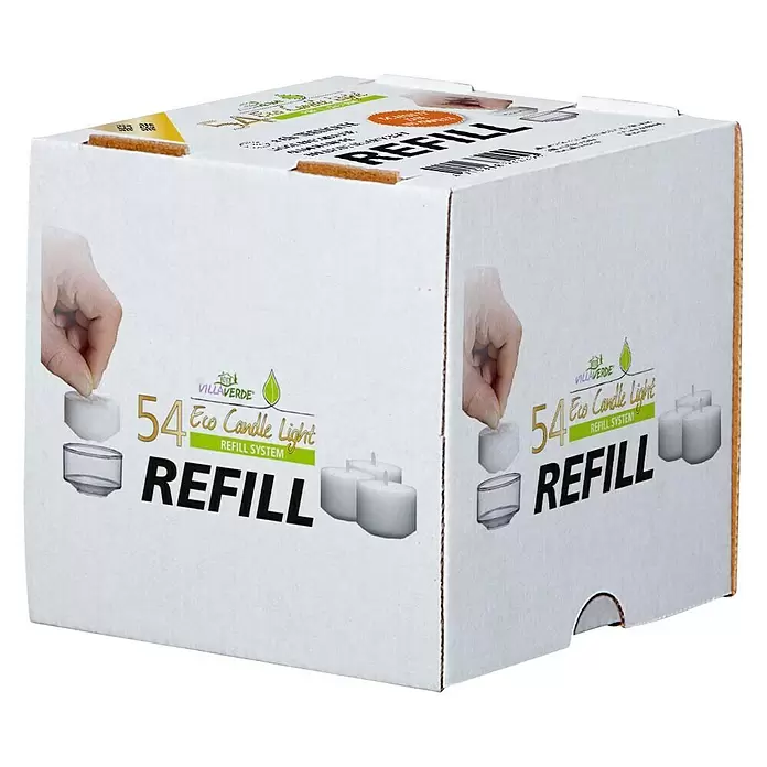 Teelichter ECL Refill - 54 Stk., Weiß - Diagonale Ansicht