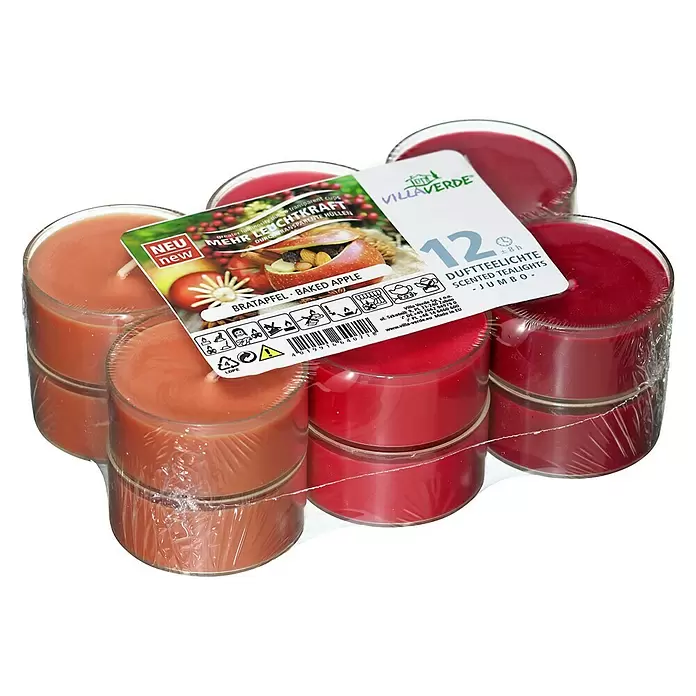 Duft-Teelicht Jumbo Flatpack - Bratapfel - Diagonale Ansicht
