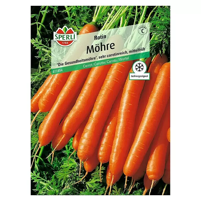 Sperli Gemüsesamen Möhre - Rotin, Daucus carota, Erntezeit: Juli - Vorderansicht