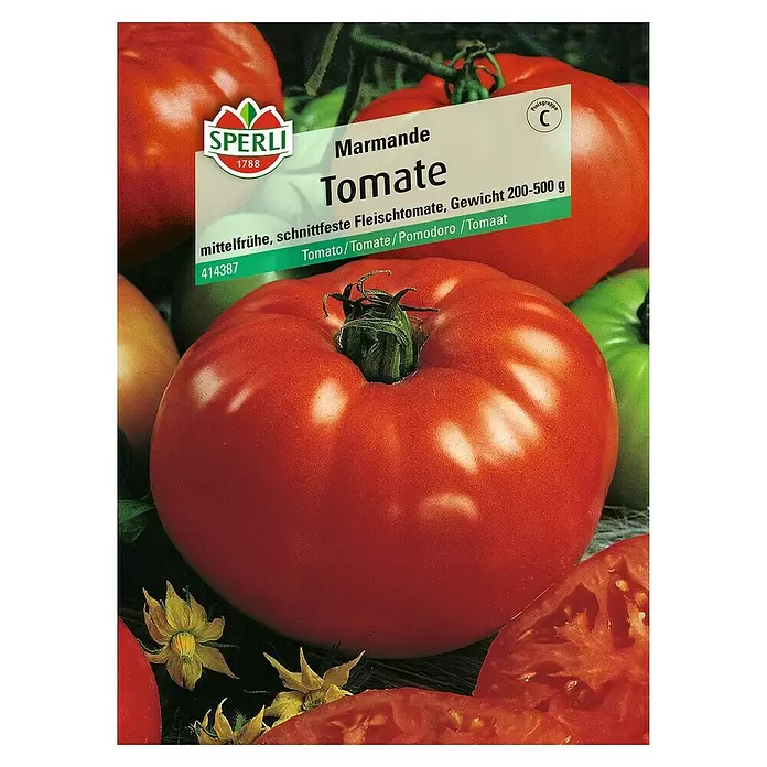 Sperli Gemüsesamen Tomate - Marmande, Solanum lycopersicum, Erntezeit: August - Vorderansicht