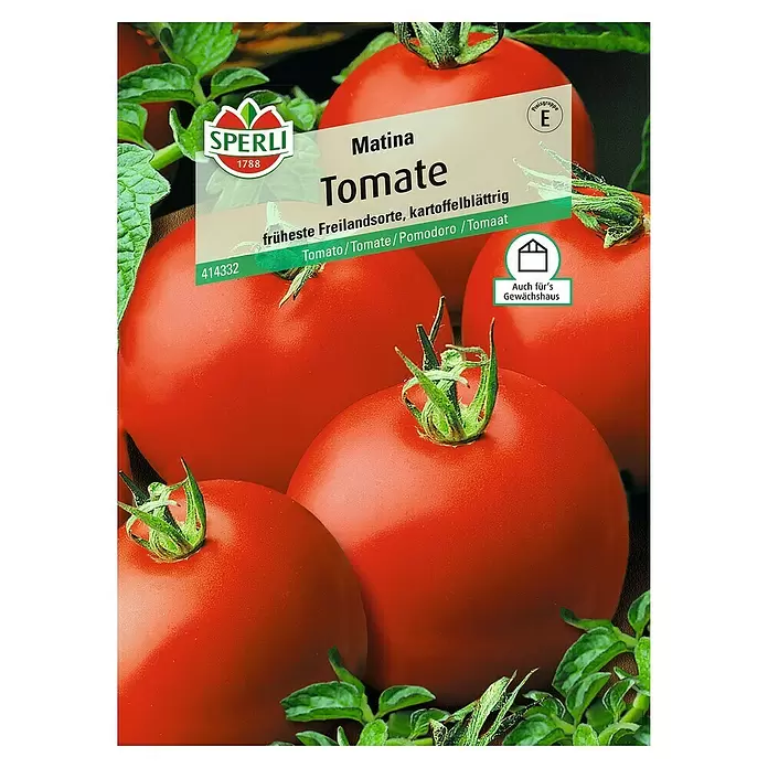 Sperli Gemüsesamen Tomate - Matina, Solanum lycopersicum, Erntezeit: Juli - Vorderansicht