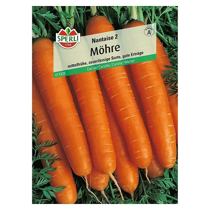 Sperli Gemüsesamen Möhre - Nantaise 2, Daucus carota, Erntezeit: Juni - Vorderansicht