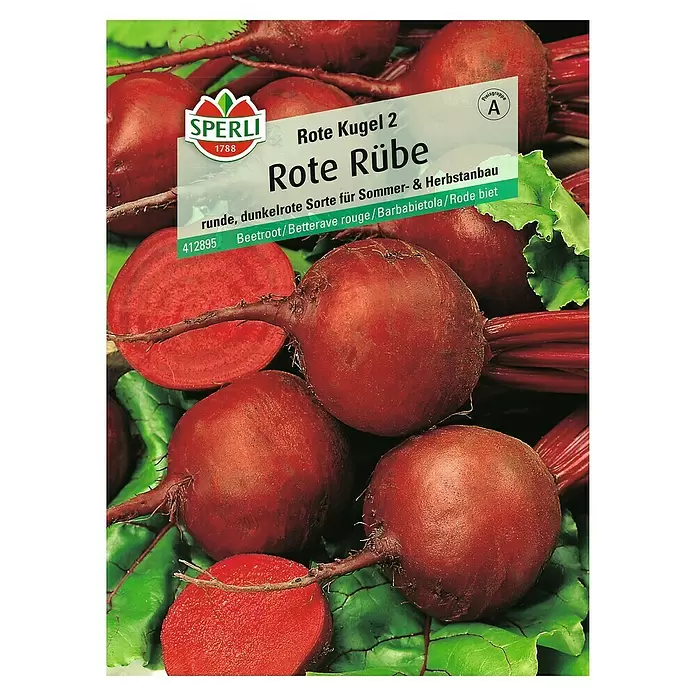 Sperli Gemüsesamen Rote Rübe - Rote Kugel 2, Beta vulgaris, Erntezeit: August - Vorderansicht